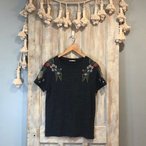 Zara Floral Shoulder Top